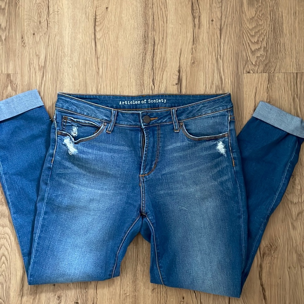 Medium wash, slightly distressed jeans from Articles of Society